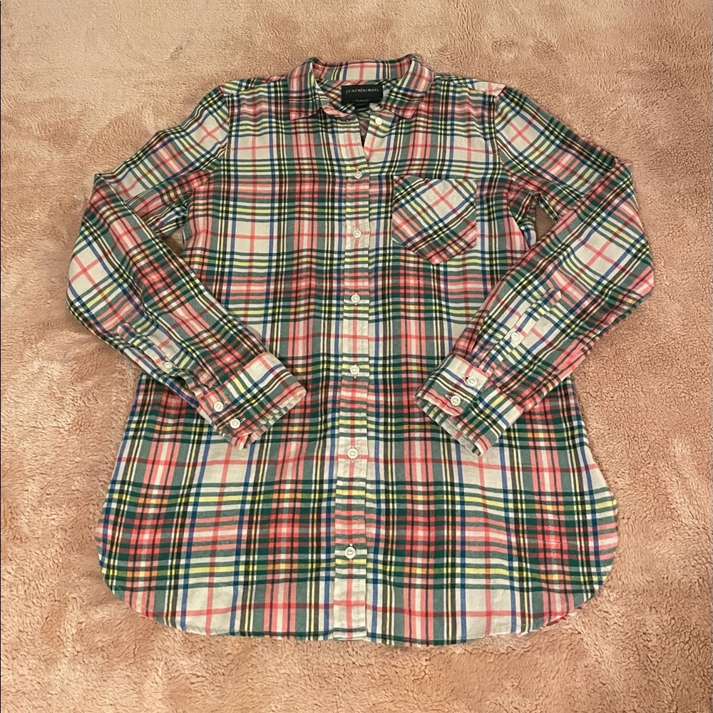 J. Crew classic fit button-down plaid shirt
